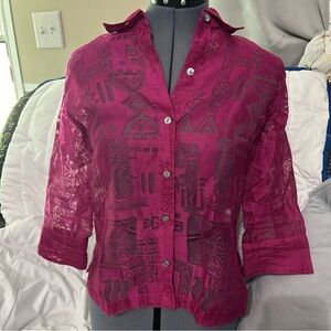Choices Women’s Top Fuchsia Color | Size Petite-M |Preowned| (flaw)
